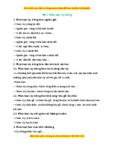Lý thuyết Công nghệ 10 Trồng trọt Cánh diều Bài 2: Phân loại cây trồng