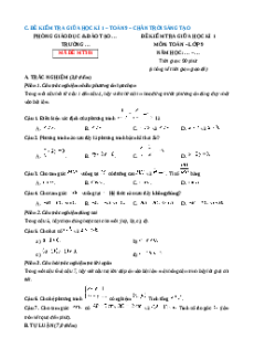 Đề thi giữa kì 1 Toán 9 Chân trời sáng tạo (Đề 6)