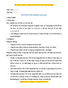 Giáo án Bài tập cuối chương 3 Toán 8 Cánh diều