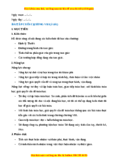 Giáo án Bài tập cuối chương 8 Toán 8 Cánh diều