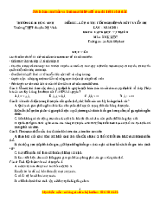 Đề thi thử Sinh Học trường Chuyên Vinh lần 1 năm 2021