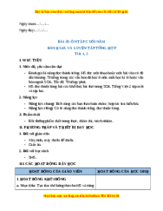 Giáo án Ôn tập cuối năm Tiếng việt 2 Cánh diều