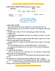 Giáo án Bài 8 Mĩ thuật 4 Chân trời sáng tạo (Phiên bản 2): Trang trí bìa sách