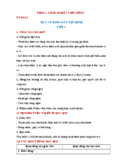 Giáo án Bài 5 Công nghệ lớp 3 Chân trời sáng tạo: Sử dụng máy thu hình