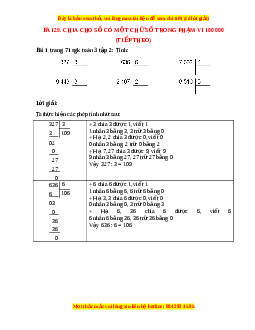 Giải Sgk Toán lớp 3 Bài 29: Chia cho số có một chữ số trong phạm vi 100 000 (tiếp theo)(Cánh diều)