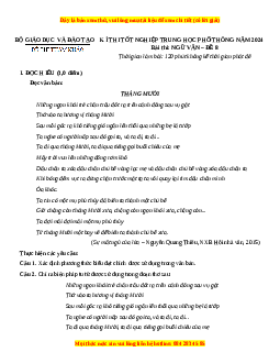 Đề Tốt nghiệp Ngữ Văn 2024 theo đề tham khảo (Đề 8)