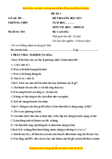 Đề thi giữa kì 1 Tin học 10 Cánh diều (đề 4)