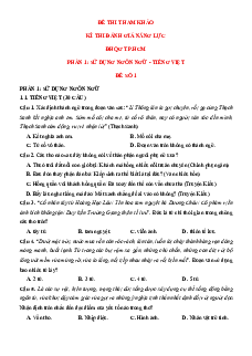 30+ Đề thi ĐGNL ĐHQG TP.HCM VACT môn Tiếng Việt