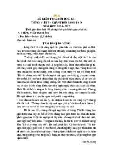 Đề thi cuối kì 1 Tiếng Việt lớp 5 Chân trời sáng tạo (Đề 4)
