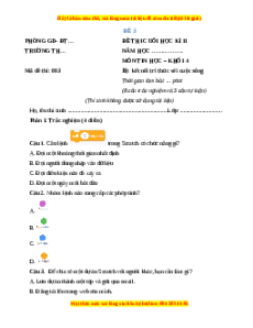 Đề thi cuối kì 2 Tin học lớp 4 Kết nối tri thức (Đề 3)