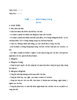 Giáo án Bàn về đọc sách Ngữ Văn 9 Cánh diều
