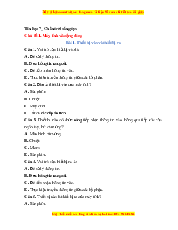 Bộ trắc nghiệm Tin học 7 Chân trời sáng tạo có đáp án