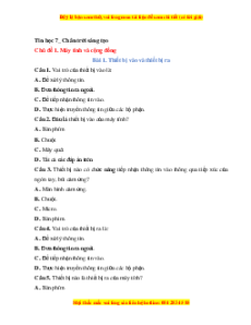 Bộ trắc nghiệm Tin học 7 Chân trời sáng tạo có đáp án