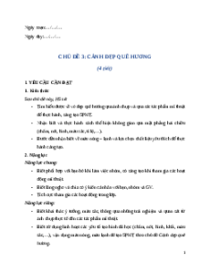 Giáo án Chủ đề 3 Mĩ thuật 4 Kết nối tri thức (năng lực số): Cảnh đẹp quê hương