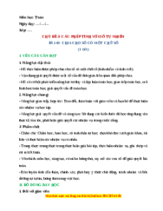 Giáo án Chia cho số có một chữ số Toán lớp 4 Chân trời sáng tạo