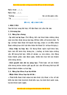 Giáo án Hệ sinh thái Sinh học 8 Cánh diều