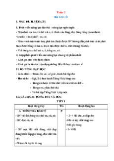 Giáo án Tuần 2 Tiếng Việt lớp 1 Cánh diều