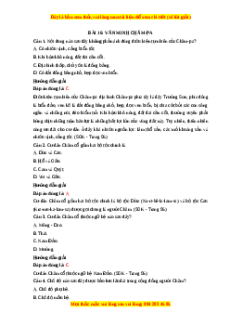 Trắc nghiệm Lịch sử 10 Bài 16 Chân trời sáng tạo: Văn minh Chăm–pa