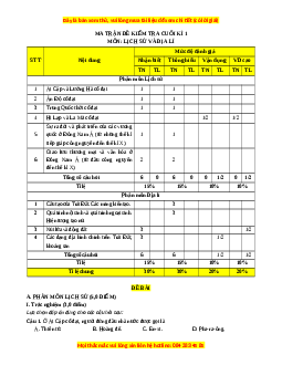 Đề thi cuối kì 1 Lịch sử & Địa lý 6 Kết nối tri thức - Đề 2