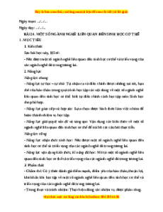 Giáo án Một số ngành nghề liên quan đến sinh học cở thể Sinh học 11 Cánh diều