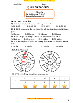 Bài tập cuối tuần Toán lớp 3 Tuần 5 Kết nối tri thức (có lời giải)