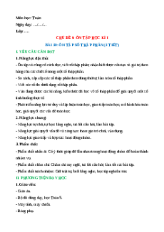 Giáo án Ôn tập số thập phân Toán lớp 5 Kết nối tri thức