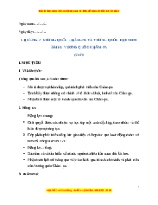 Giáo án Bài 18 Lịch sử 6 Cánh diều (2024): Vương quốc Chăm Pa