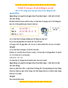 Giải Sgk Toán lớp 3 Bài 73: Thu nhập, phân loại, ghi chép số liệu. Bảng số liệu (Kết nối tri thức)