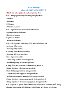 Bài tập ôn tập + Đề kiểm tra Hóa học 10 Chân trời sáng tạo theo chương