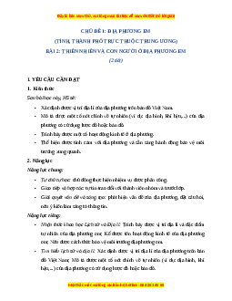 Giáo án Bài 2 Lịch sử & Địa lí lớp 4 Chân trời sáng tạo: Thiên nhiên và con người địa phương