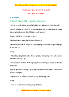 Lý thuyết Toán 10 Chân trời sáng tạo Chương 3 Bài 1: Hàm số và đồ thị
