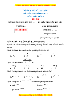Đề thi cuối kì 2 Toán 8 Kết nối tri thức (Đề 1)
