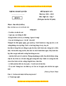 Đề thi cuối kì 1 Ngữ Văn lớp 7 Kết nối tri thức - Đề 8