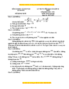 Đề thi vào 10 môn Toán tỉnh Hà Giang (Hệ không chuyên) năm 2021