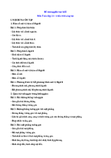 Đề cương ôn tập giữa kì 2 Toán 11 Chân trời sáng tạo