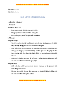 Giáo án Bài 9 Công nghệ lớp 4 Kết nối tri thức: Lắp ghép mô hình rô - bốt