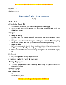 Giáo án Bài 20 Tự nhiên xã hội lớp 2 Cánh diều: Một số hiện tượng thiên tai