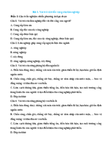 Trắc nghiệm Công nghệ 12 Lâm nghiệp-Thủy sản Kết nối (đúng sai, trả lời ngắn)