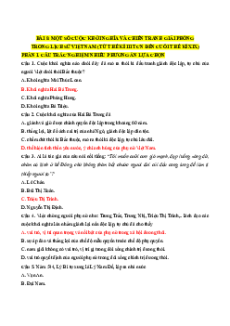 Trắc nghiệm Bài 8: Một số cuộc khởi nghĩa và chiến tranh giải phóng trong lịch sử Việt Nam Lịch sử 11 Đúng-Sai 2025