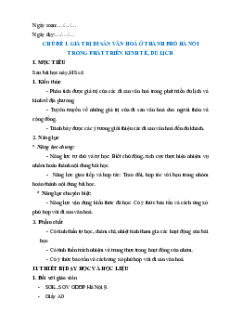 Giáo án Giáo dục địa phương lớp 9 Hà Nội