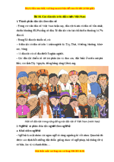 Lý thuyết Bài 16 Lịch sử 10 Cánh diều: Các dân tộc trên đất nước Việt Nam