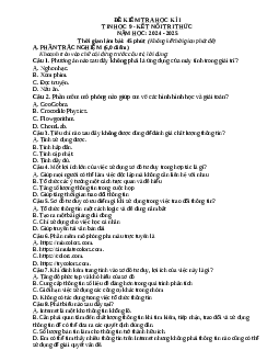 Đề thi Cuối kì 1 Tin học 9 Kết nối tri thức (Đề 1)