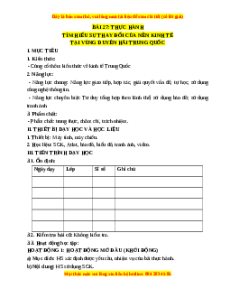 Giáo án Bài 27 Địa lí 11 Chân trời sáng tạo (2024): Thực hành: Tìm hiểu sự thay đổi của nền kinh tế tại vùng duyên hải Trung Quốc