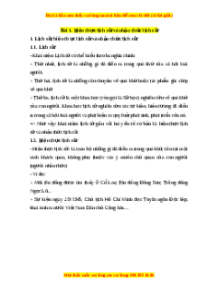 Lý thuyết Bài 1 Lịch sử 10 Cánh diều: Hiện thực lịch sử và nhận thức lịch sử