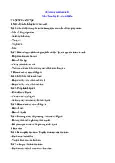 Đề cương ôn tập cuối học kì 2 Toán 11 Cánh diều