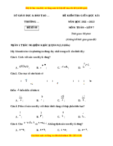 Đề thi giữa kì 1 Toán 7  Kết nối tri thức có đáp án (Đề 8)