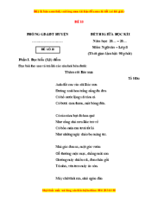 Đề thi giữa kì 1 Ngữ văn 8 Cánh diều (đề 10)