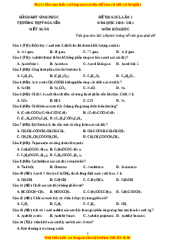 Đề thi thử Hóa Học trường Nguyễn Viết Xuân năm 2021