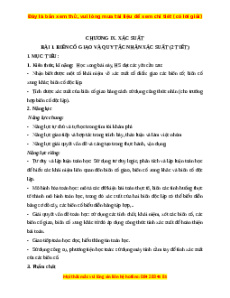 Giáo án Biến cố giao và quy tắc nhân xác suất Toán 11 Chân trời sáng tạo