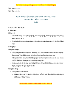 Giáo án Bài 6 Lịch sử 8 Chân trời sáng tạo (2024): Kinh tế, văn hoá và tôn giáo ở Đại Việt trong các thế kỉ XVI - XVIII